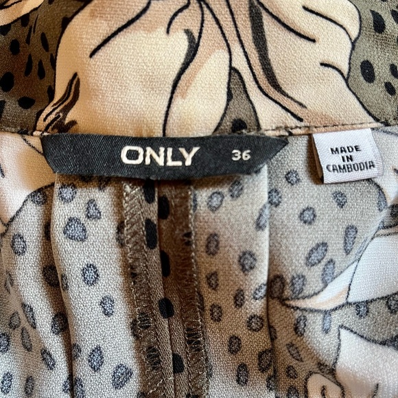 Only Olive Floral Duster Jacket with Tie - Picture 4 of 6